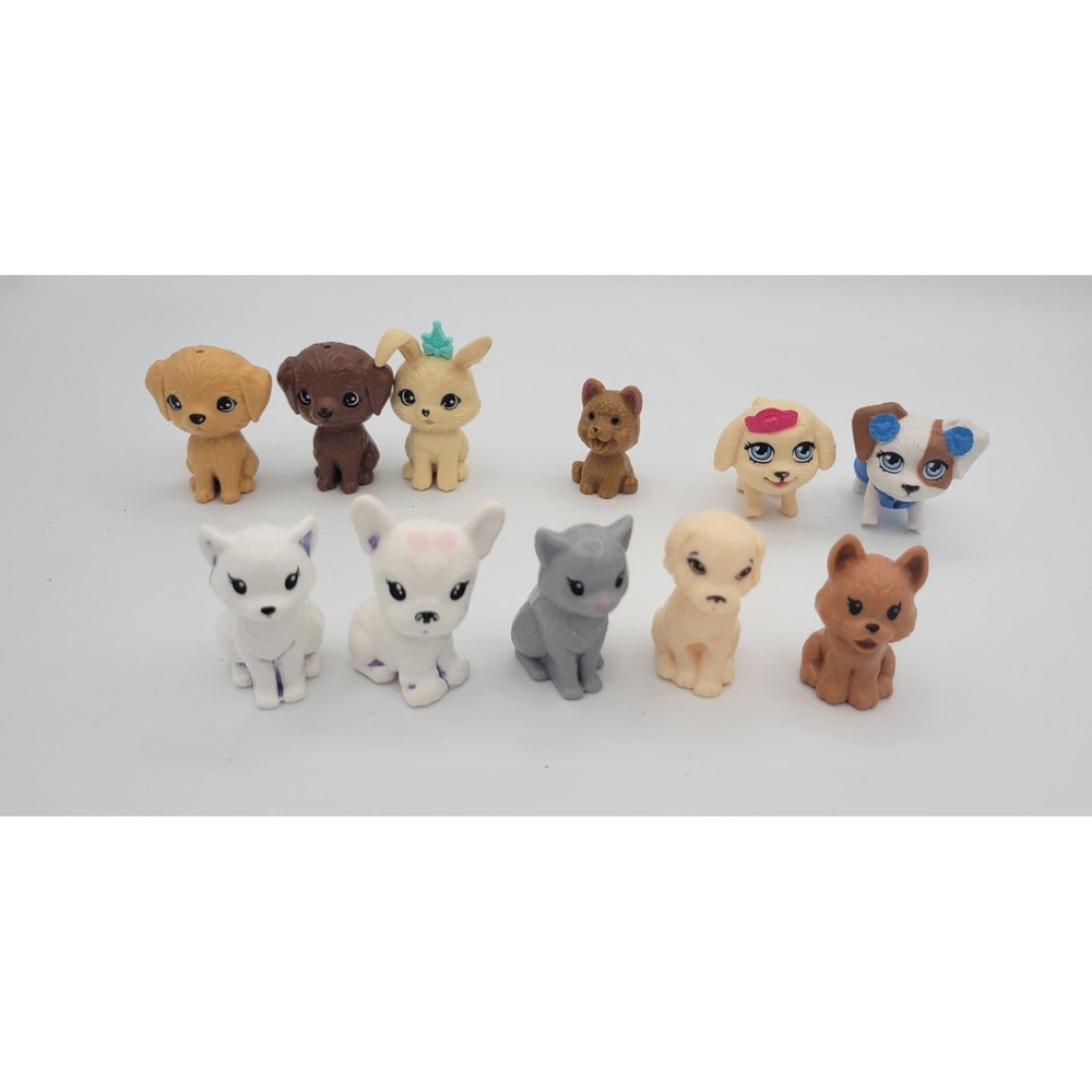 Barbie Pets Doll Collectible Cat Puppies Rabbit Lot 11 Figures Multicolor Animal
